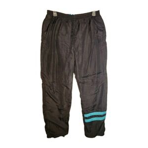 Turnpoint Sport Vintage Men's Black W Blue stripes 90's Swishy Pants Joggers L